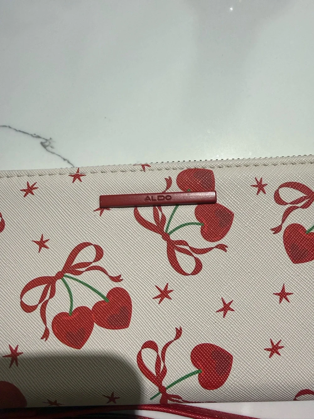 ALDO Cherry Print Zip AroundALDO Cherry Print Zip Around Wallet with Wrist Strap